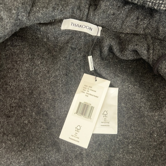 Thakoon Charcoal Wool Blend Hooded Coat style JK03 Size XS - Picture 6 of 6